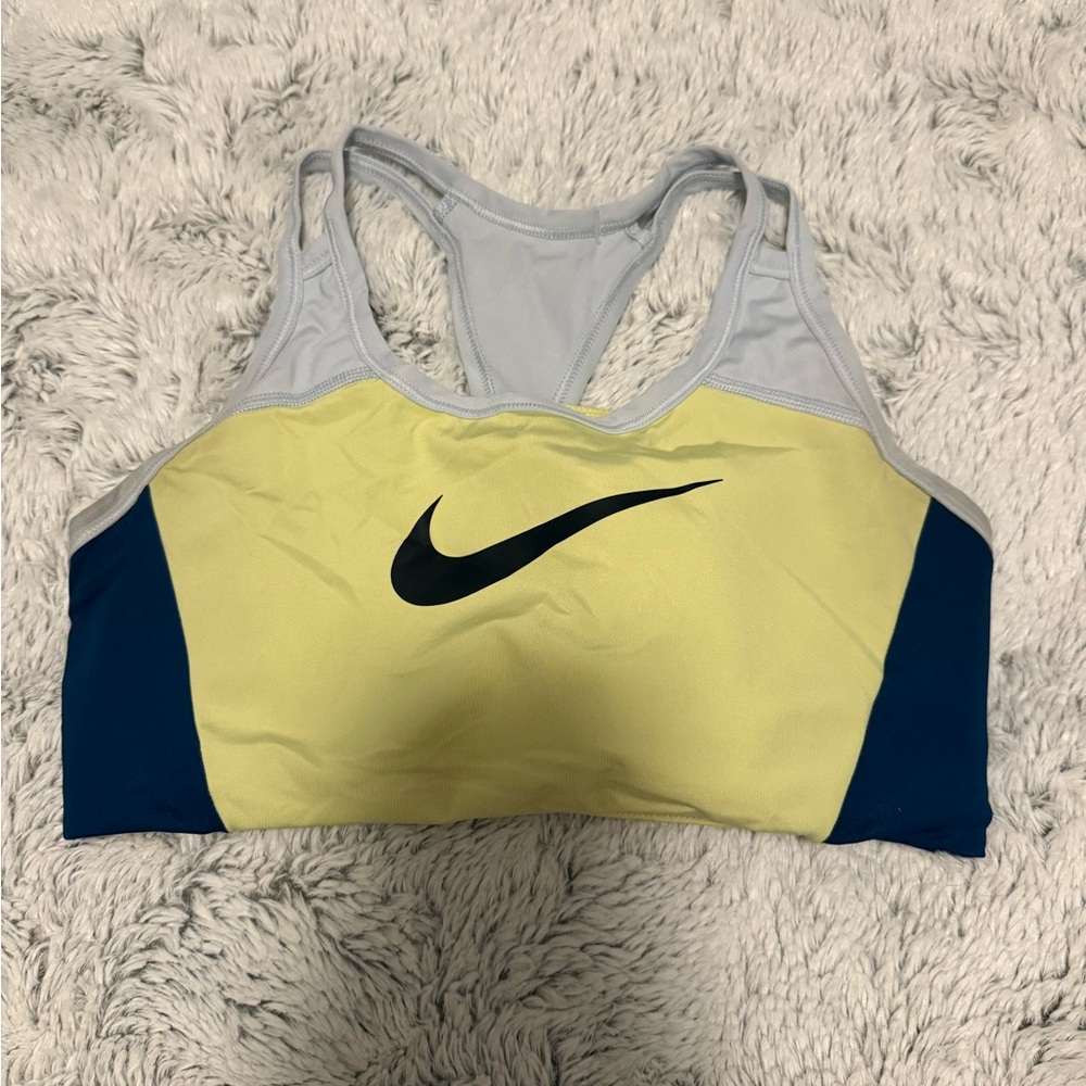 Nike Women's Yellow and Blue Sports Bra